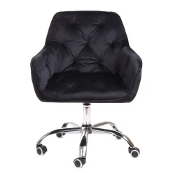 HOMLA Krzeslo Flossi Welurowe Obrotowe Czarne 57X65X90 Cm