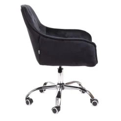 HOMLA Krzeslo Flossi Welurowe Obrotowe Czarne 57X65X90 Cm