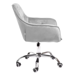 HOMLA Krzeslo Flossi Welurowe Obrotowe Szare 57X65X90 Cm