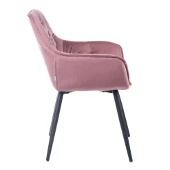 HOMLA Krzeslo Flossi Welurowe Rozowe 57X63X84 Cm