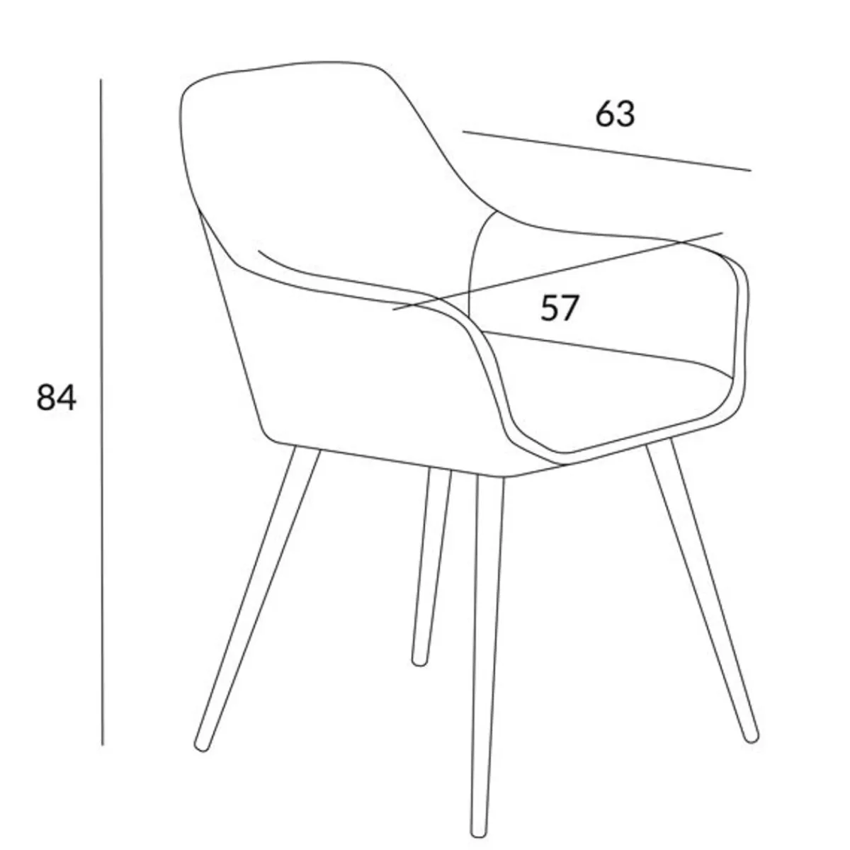 HOMLA Krzeslo Flossi Welurowe Rozowe 57X63X84 Cm