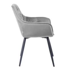 HOMLA Krzeslo Flossi Welurowe Szare 57X63X84 Cm