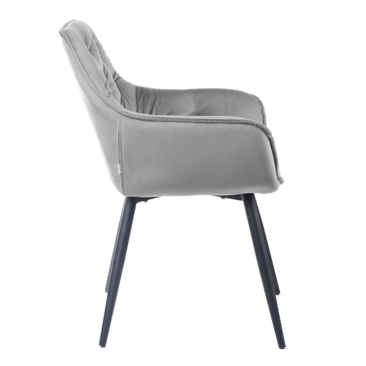 HOMLA Krzeslo Flossi Welurowe Szare 57X63X84 Cm