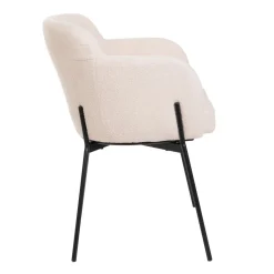 HOMLA Krzeslo Fluffy Bezowe W Tkaninie Teddy 57X60X78 Cm