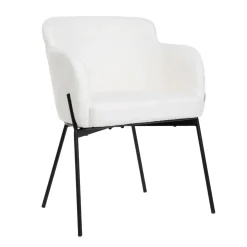 HOMLA Krzeslo Fluffy Ecru W Tkaninie Teddy 57X60X78 Cm