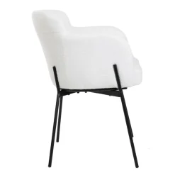 HOMLA Krzeslo Fluffy Ecru W Tkaninie Teddy 57X60X78 Cm