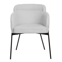 HOMLA Krzeslo Fluffy Szare W Tkaninie Teddy 57X60X78 Cm