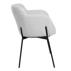 HOMLA Krzeslo Fluffy Szare W Tkaninie Teddy 57X60X78 Cm