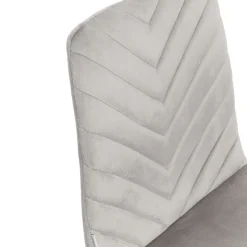 HOMLA Krzeslo Gunhild Welurowe Jasnoszare 44X57X88 Cm