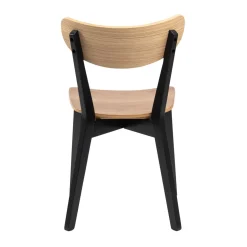 HOMLA Krzeslo Haveri! Drewniane Czarne-Naturalne 55X45X79,5 Cm