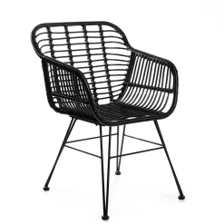 HOMLA Krzeslo Jardin Plecione Czarne 57X62X81 Cm