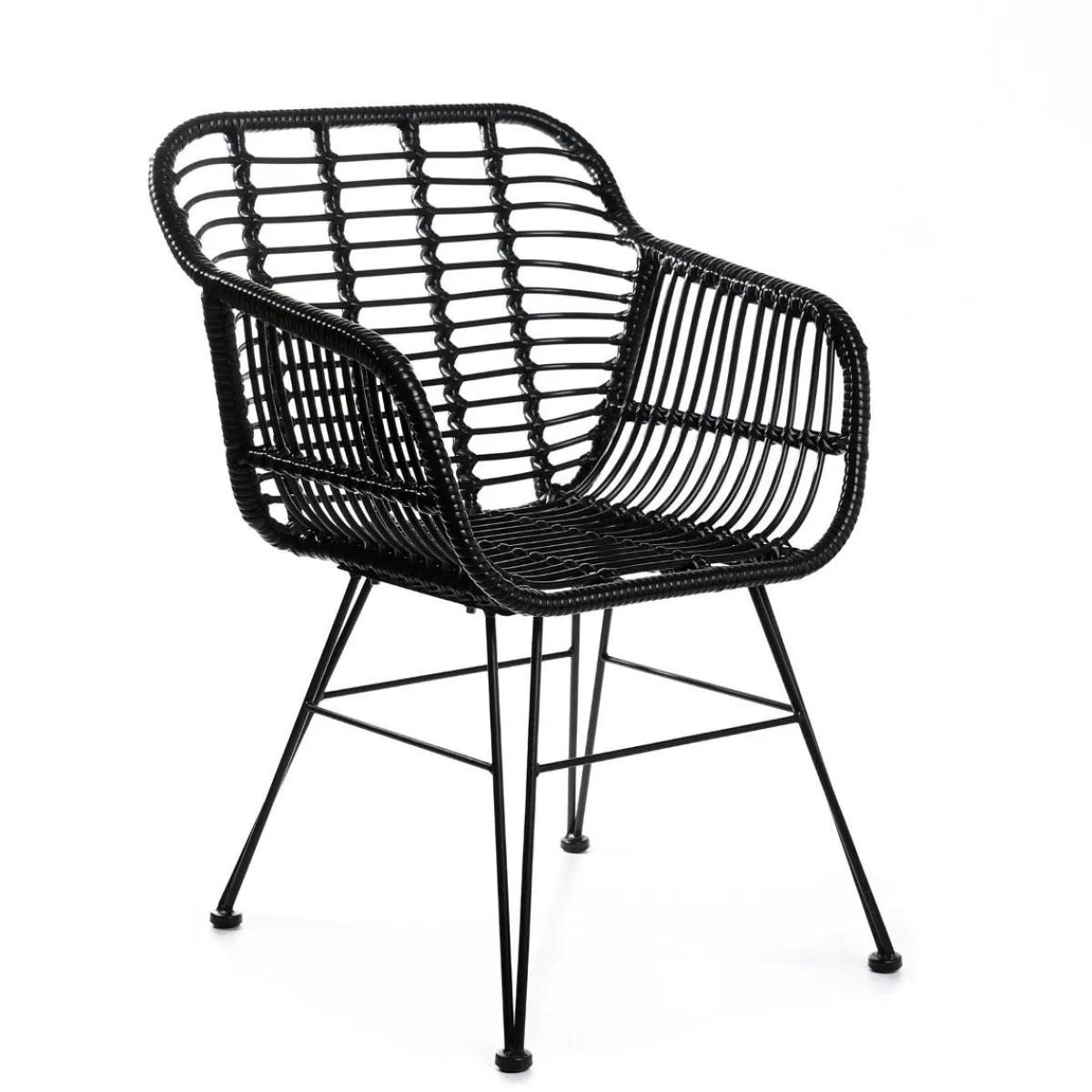 HOMLA Krzeslo Jardin Plecione Czarne 57X62X81 Cm