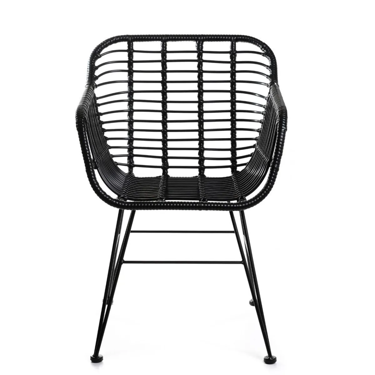 HOMLA Krzeslo Jardin Plecione Czarne 57X62X81 Cm