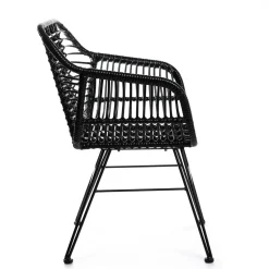 HOMLA Krzeslo Jardin Plecione Czarne 57X62X81 Cm