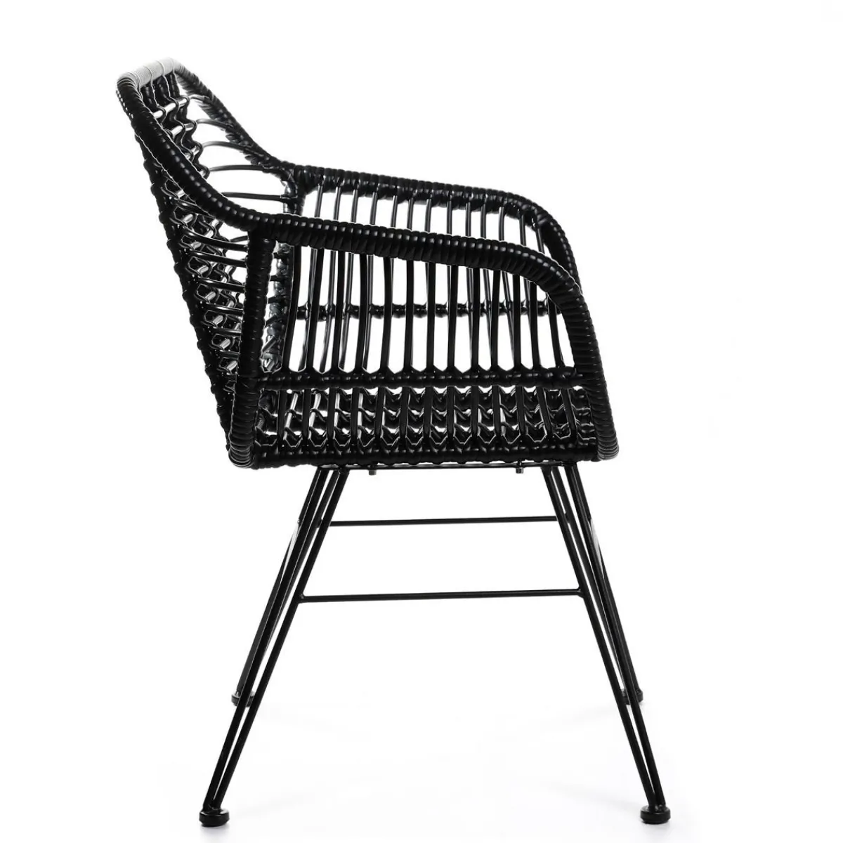 HOMLA Krzeslo Jardin Plecione Czarne 57X62X81 Cm