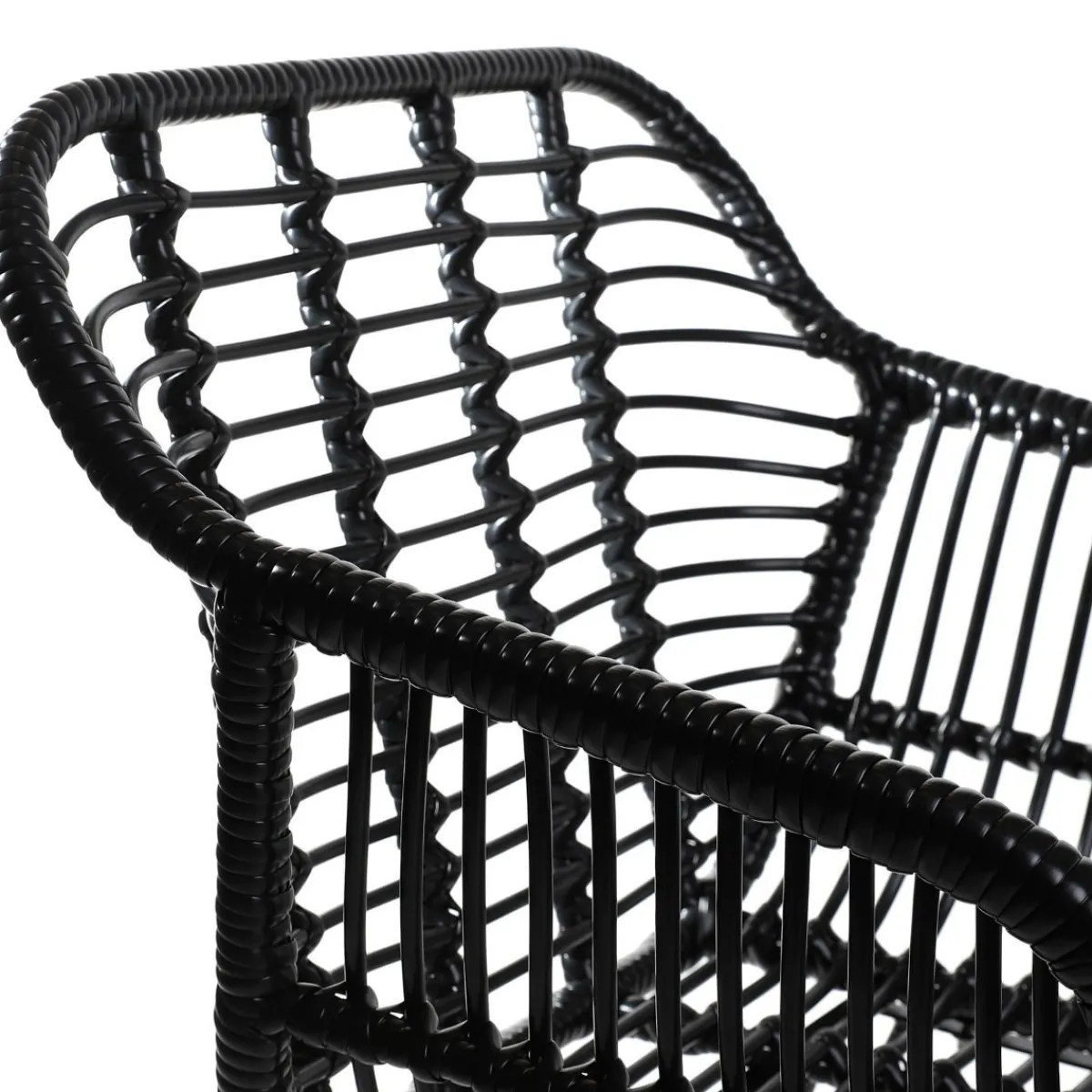 HOMLA Krzeslo Jardin Plecione Czarne 57X62X81 Cm