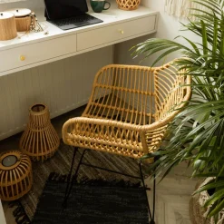 HOMLA Krzeslo Jardin Plecione Czarne 57X62X81 Cm