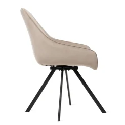 HOMLA Krzeslo Laurent Obrotowe Welurowe Czarne 54X55X85 Cm, Sh: 50Cm