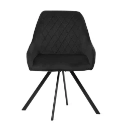 HOMLA Krzeslo Laurent Obrotowe Welurowe Szare 54X55X85 Cm, Sh: 50Cm