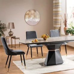 HOMLA Krzeslo Logan Welurowe Czarne 44X44X92 Cm