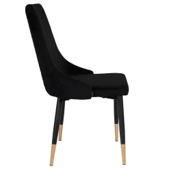 HOMLA Krzeslo Logan Welurowe Czarne 44X44X92 Cm