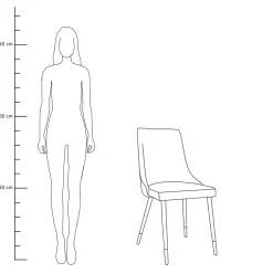 HOMLA Krzeslo Logan Welurowe Czarne 44X44X92 Cm