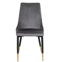HOMLA Krzeslo Logan Welurowe Szare 44X44X92 Cm