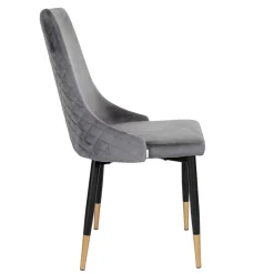 HOMLA Krzeslo Logan Welurowe Szare 44X44X92 Cm