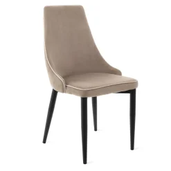 HOMLA Krzeslo Louis Ribbon Welurowe Bezowe 44X59X88 Cm