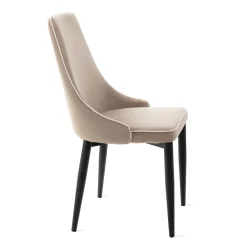 HOMLA Krzeslo Louis Ribbon Welurowe Bezowe 44X59X88 Cm