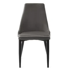 HOMLA Krzeslo Louis Ribbon Welurowe Szare 44X59X88 Cm