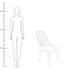 HOMLA Krzeslo Louis W Tkaninie Jasnoszare 44X59X88 Cm