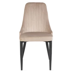 HOMLA Krzeslo Louis Welurowe Bezowe 44X59X88 Cm