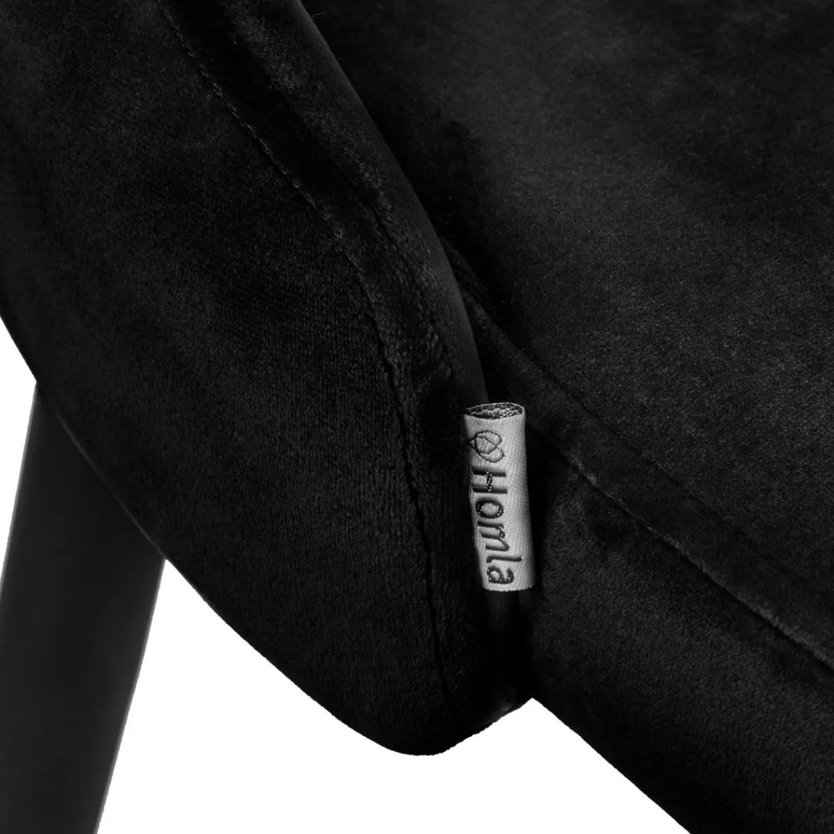 HOMLA Krzeslo Louis Welurowe Czarne 44X59X88 Cm