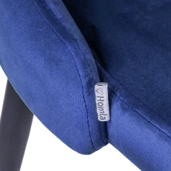 HOMLA Krzeslo Louis Welurowe Granatowe 44X59X88 Cm