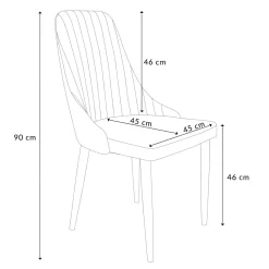 HOMLA Krzeslo Louis Welurowe Granatowe 44X59X88 Cm