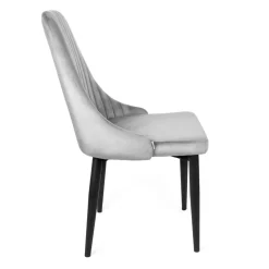 HOMLA Krzeslo Louis Welurowe Szare 44X59X88 Cm