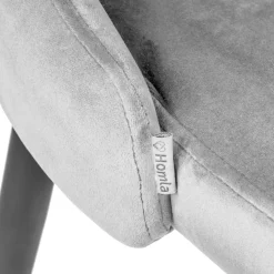 HOMLA Krzeslo Louis Welurowe Szare 44X59X88 Cm