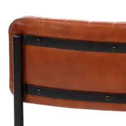 HOMLA Krzeslo Lumbar W Obiciu Ze Skory Bawolej Brazowe 46X52X78 Cm