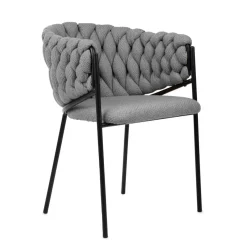 HOMLA Krzeslo Merle Ciemnoszare 57X59X78 Cm