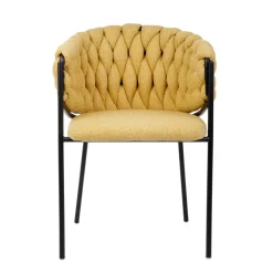 HOMLA Krzeslo Merle Musztardowe 57X59X78 Cm