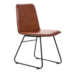 HOMLA Krzeslo Nerea W Obiciu Ze Skory Bawolej Brazowe 46X58X86 Cm