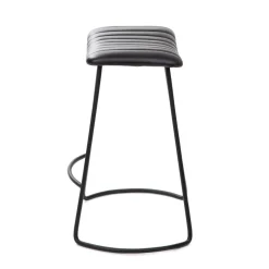 HOMLA Krzeslo Nerea W Obiciu Ze Skory Bawolej Czarne 50X39X65 Cm