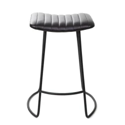 HOMLA Krzeslo Nerea W Obiciu Ze Skory Bawolej Czarne 50X39X65 Cm