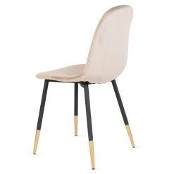 HOMLA Krzeslo Noir Welurowe Bezowe 44X52X85Cm