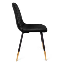 HOMLA Krzeslo Noir Welurowe Czarne 44X52X85Cm