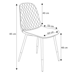 HOMLA Krzeslo Noir Welurowe Czarne 44X52X85Cm