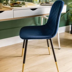 HOMLA Krzeslo Noir Welurowe Granatowe 44X52X85Cm