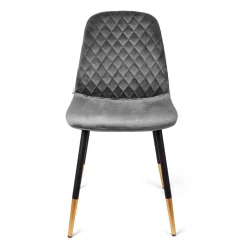 HOMLA Krzeslo Noir Welurowe Szare 44X52X85Cm