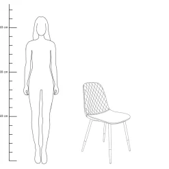 HOMLA Krzeslo Noir Welurowe Szare 44X52X85Cm